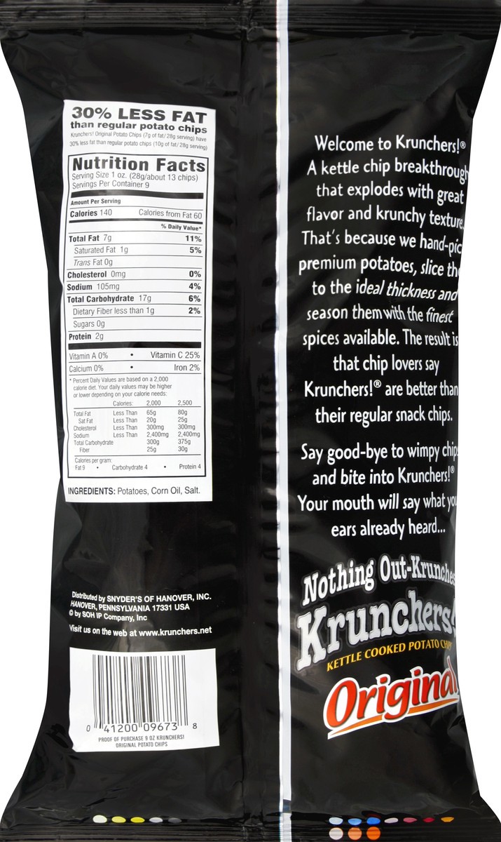 slide 6 of 6, Kruncher's Orgininal Kettle Cooked Potato Chips, 9 oz