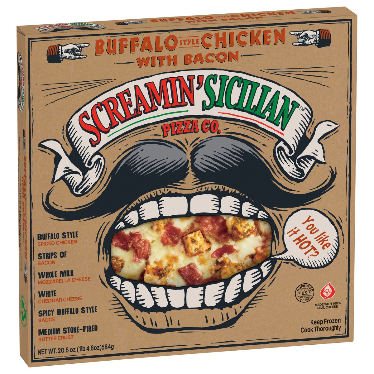 slide 4 of 11, Screamin' Sicilian Buffalo Style Chicken with Bacon Pizza 20.6 oz, 20.6 oz