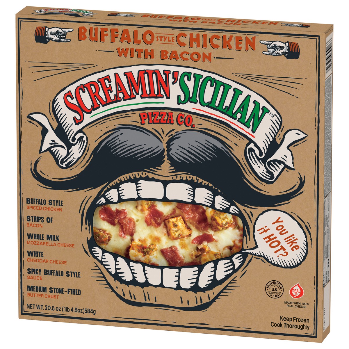 slide 9 of 11, Screamin' Sicilian Buffalo Style Chicken with Bacon Pizza 20.6 oz, 20.6 oz