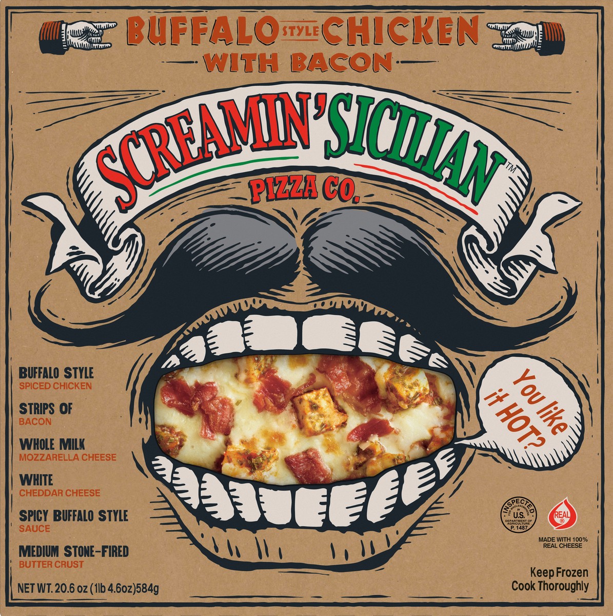 slide 8 of 11, Screamin' Sicilian Buffalo Style Chicken with Bacon Pizza 20.6 oz, 20.6 oz