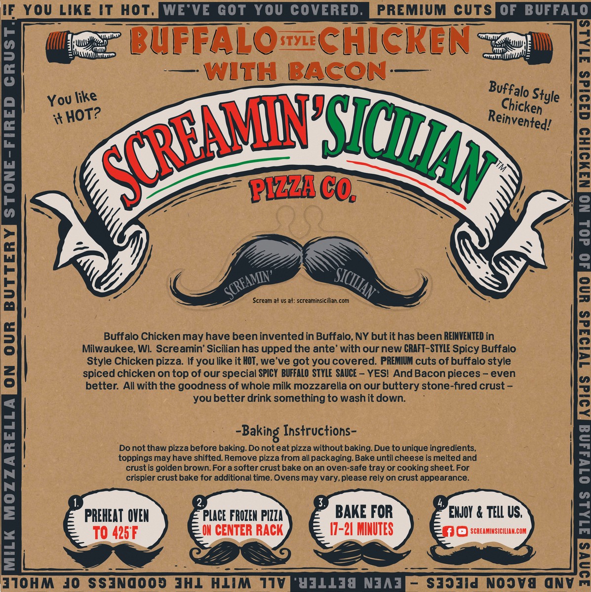 slide 3 of 11, Screamin' Sicilian Buffalo Style Chicken with Bacon Pizza 20.6 oz, 20.6 oz