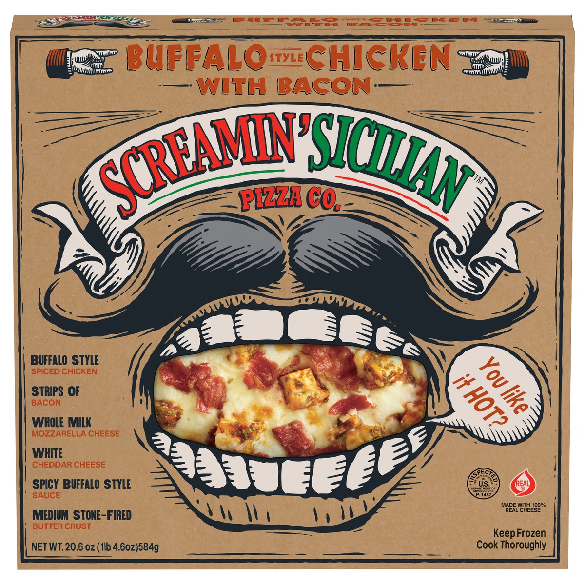 slide 5 of 11, Screamin' Sicilian Buffalo Style Chicken with Bacon Pizza 20.6 oz, 20.6 oz