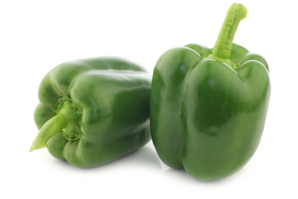 slide 1 of 1, Green Bell Peppers, 3 Count, 2 ct