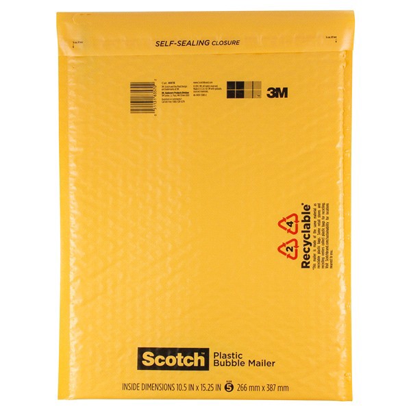 slide 4 of 5, Scotch 3M Smart Bubble Mailer#5, 10.5 in x 15 in