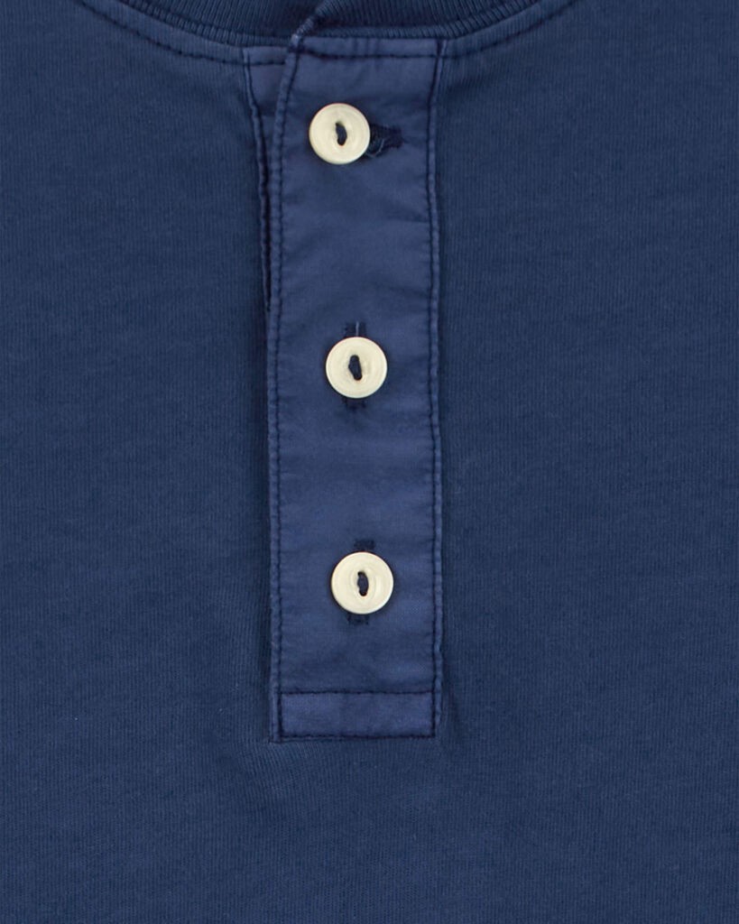 slide 2 of 2, Oshkosh Baby Short-Sleeve Henley Tee Indigo 12M, 1 ct