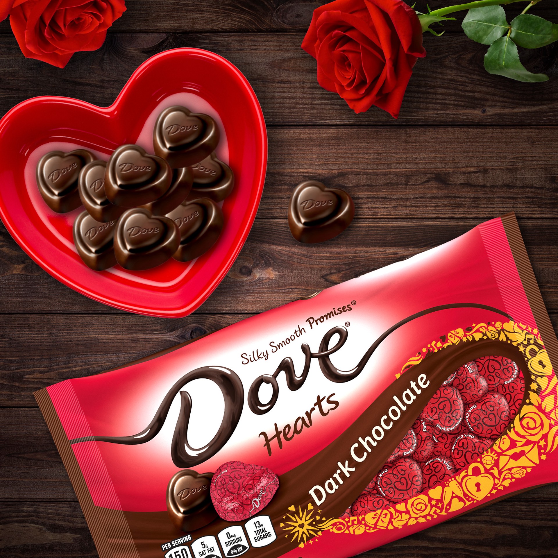 slide 3 of 8, Dove Chocolate Dove Valentine's Dark Chocolate Hearts, 8.87 oz