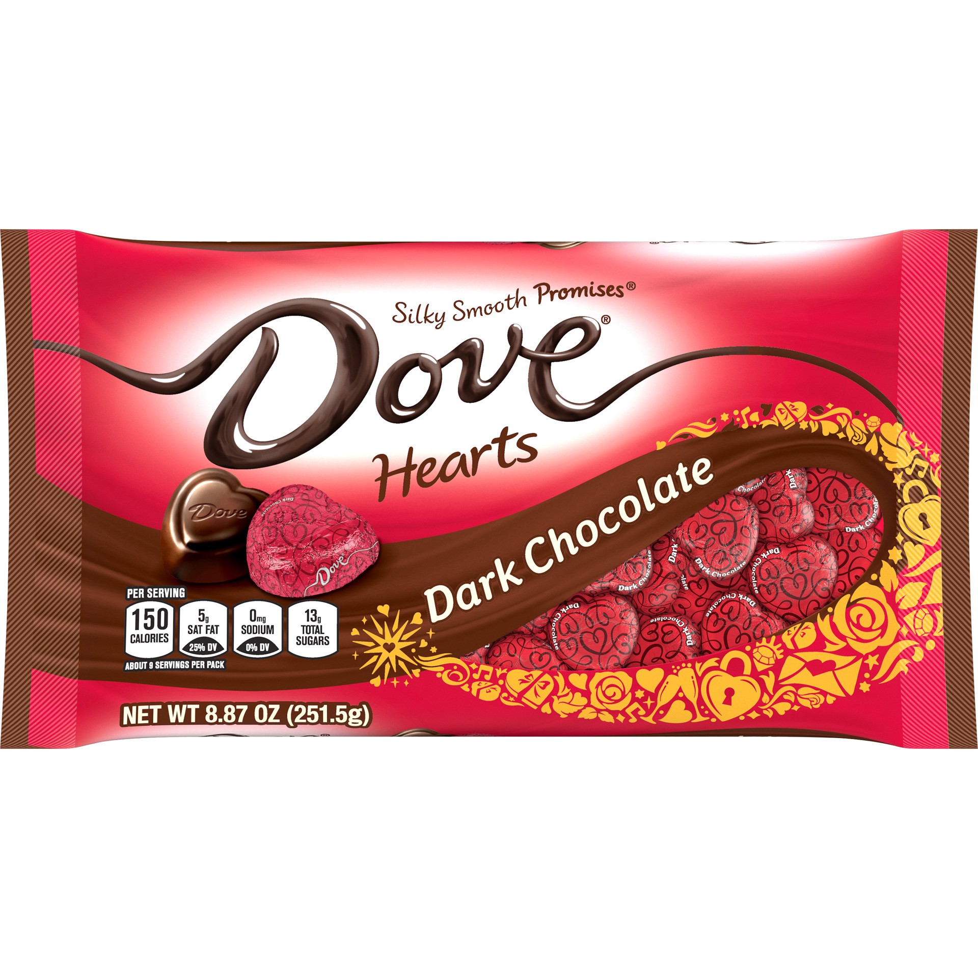 slide 1 of 8, Dove Chocolate Dove Valentine's Dark Chocolate Hearts, 8.87 oz