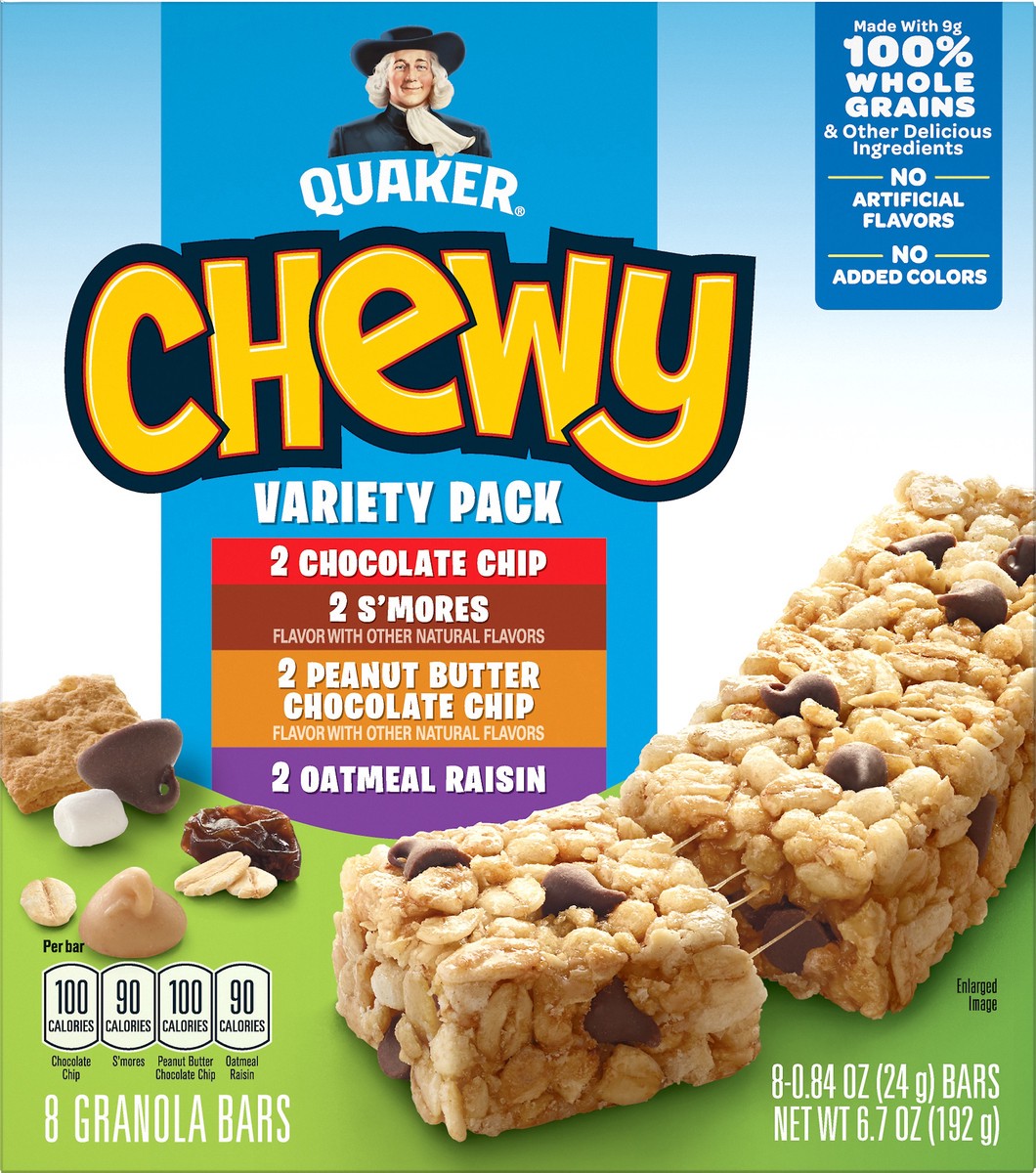 slide 1 of 8, Quaker Granola Bars, Variety Pack, 8 Pack, 8 ct