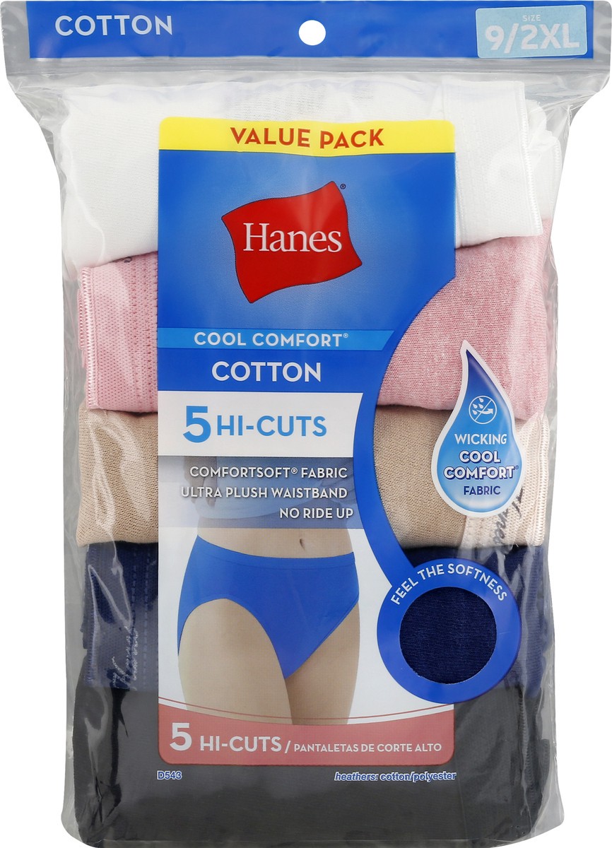 slide 4 of 10, Hanes Cool Comfort Value Pack Size 9/2XL Cotton Hi-Cuts 5 ea, 5 ct