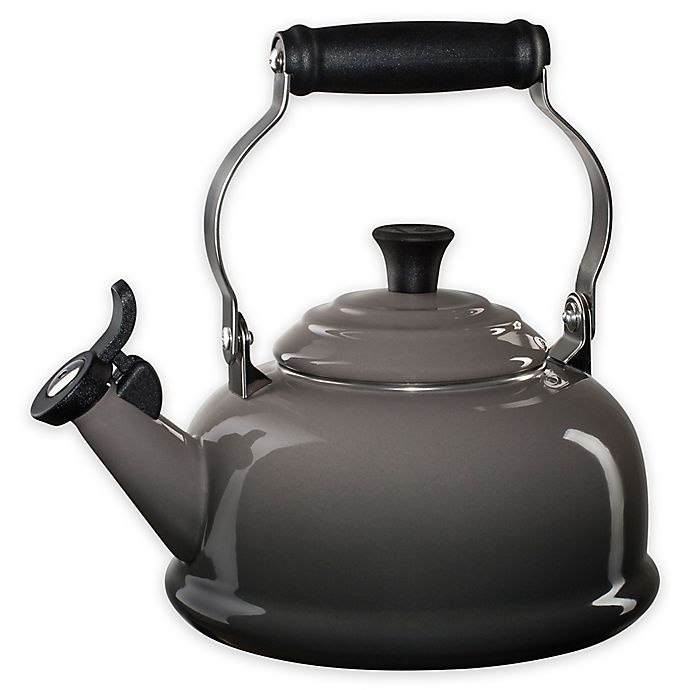 slide 1 of 1, Le Creuset Whistling Tea Kettle - Oyster, 1.7 qt