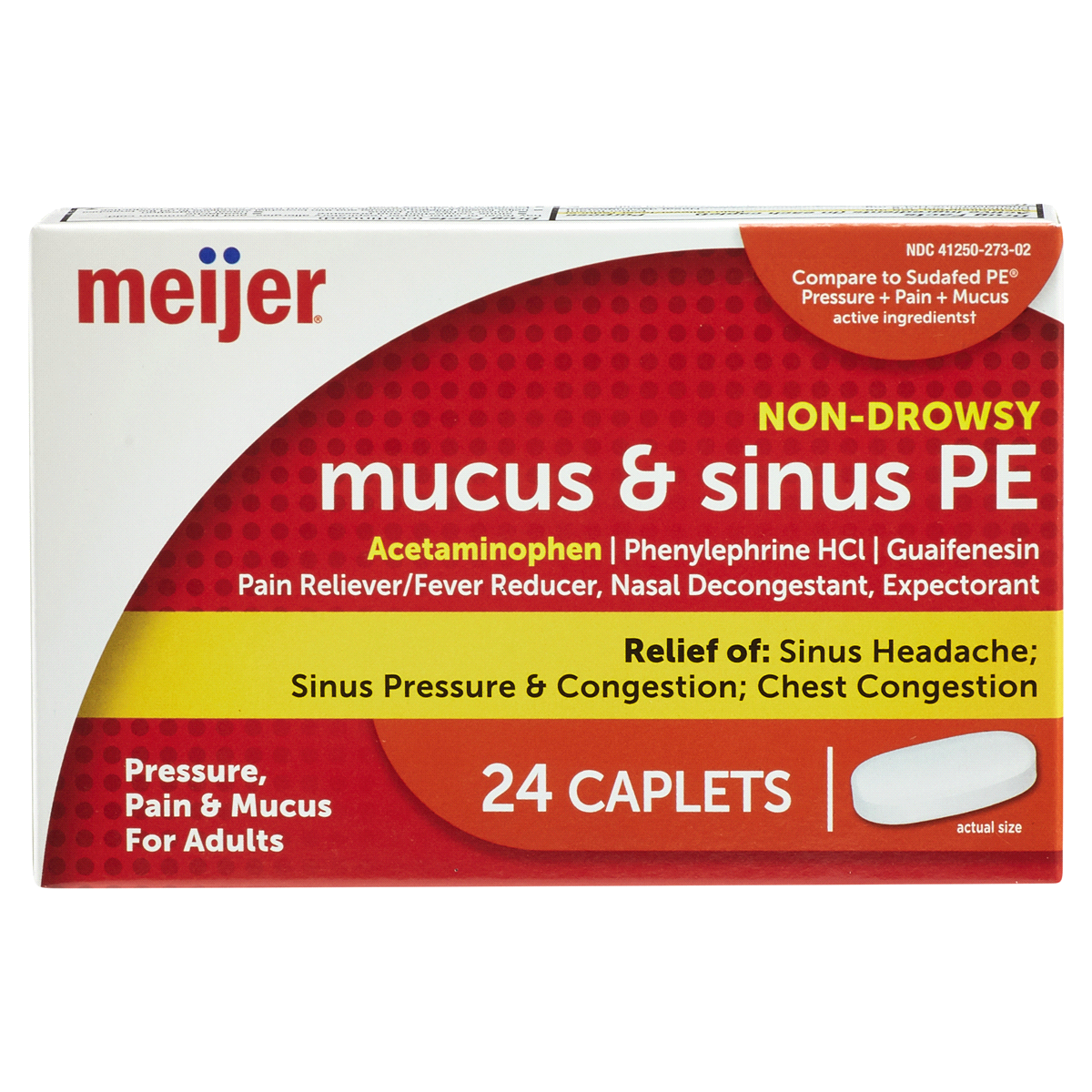 slide 1 of 6, Meijer Mucus & Sinus PE Caplets, 24 ct