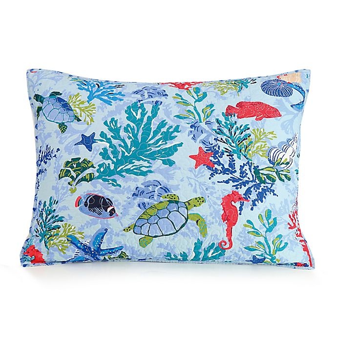 slide 1 of 2, Vera Bradley Shore Thing Standard Pillow Sham - Blue, 1 ct