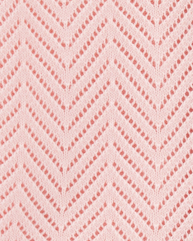 slide 2 of 3, Oshkosh Baby Pointelle Button-Front Sweater Knit Cardigan Pink 24M, 1 ct