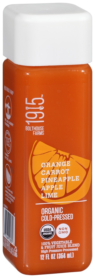 slide 1 of 1, Bolthouse Farms 1915 Orange Carrot Pineapple Apple Lime Cold Pressed 100 Vegetable Fruit Juice Blend, 12 fl oz
