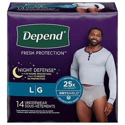 Depend Night Defns Ovrnt Underwear Grey Lrg 14 - 14 CT