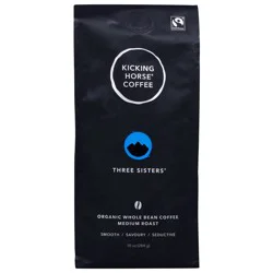Kicking Horse Coffee Organic Medium Roast Whole Bean Three Sisters Coffee - 10 oz