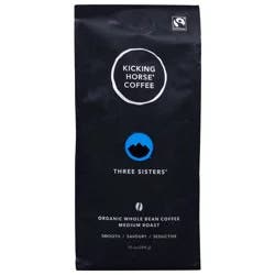 Kicking Horse Coffee Organic Medium Roast Whole Bean Three Sisters Coffee - 10 oz