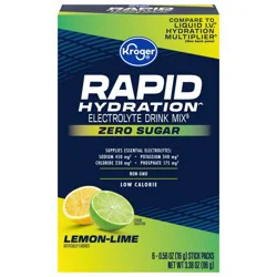 Kroger Sugar Free Electrolyte Drink Mix Lemon Lime - 3.38 oz