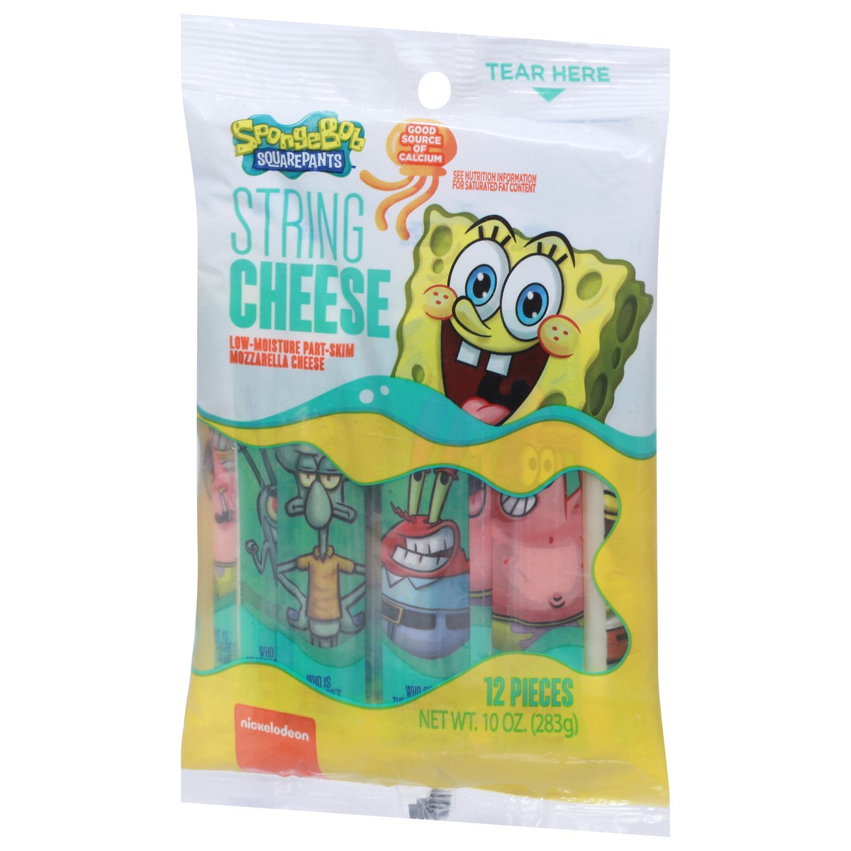 slide 4 of 9, SpongeBob SquarePants Low Moisture Part-Skim Mozzarella String Cheese 12 ct, 12 ct