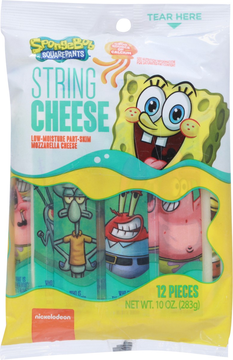 slide 7 of 9, SpongeBob SquarePants Low Moisture Part-Skim Mozzarella String Cheese 12 ct, 12 ct