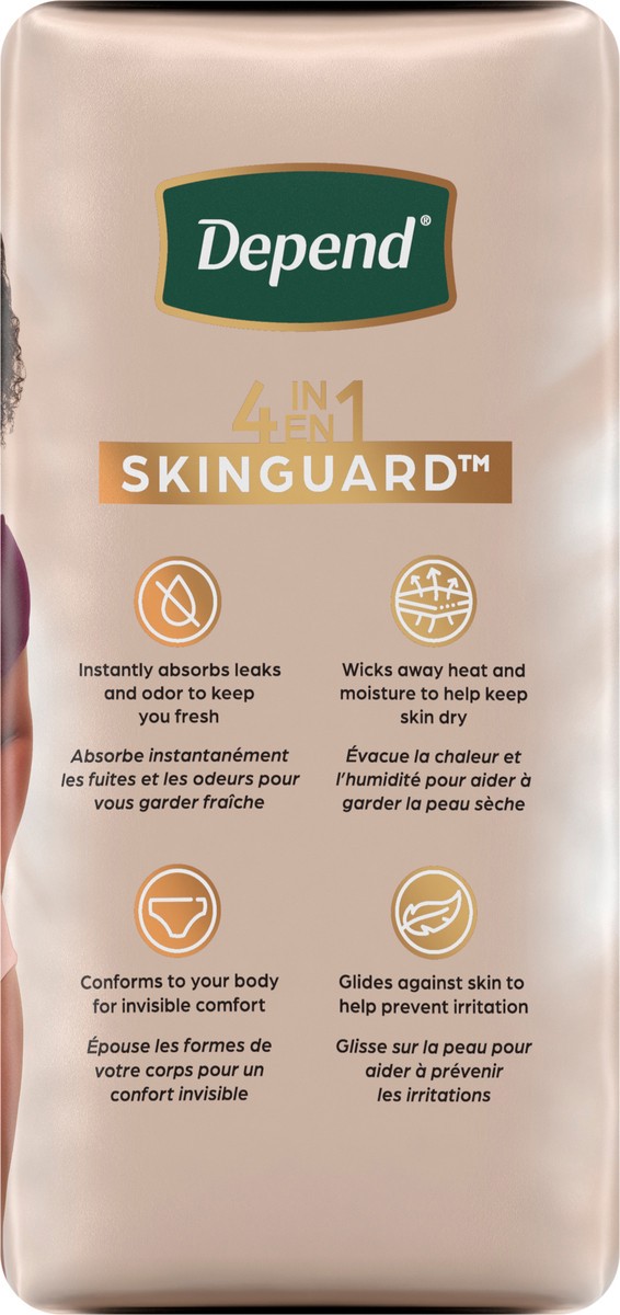 slide 6 of 12, Depend Silhouette Adult Incontinence & Postpartum Bladder Leak Underwear for Women, Maximum Absorbency, Medium, Pink, 14 Count, 14 ct