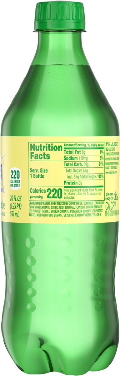 slide 4 of 7, Sprite Lymonade Bottle, 20 fl oz, 20 fl oz