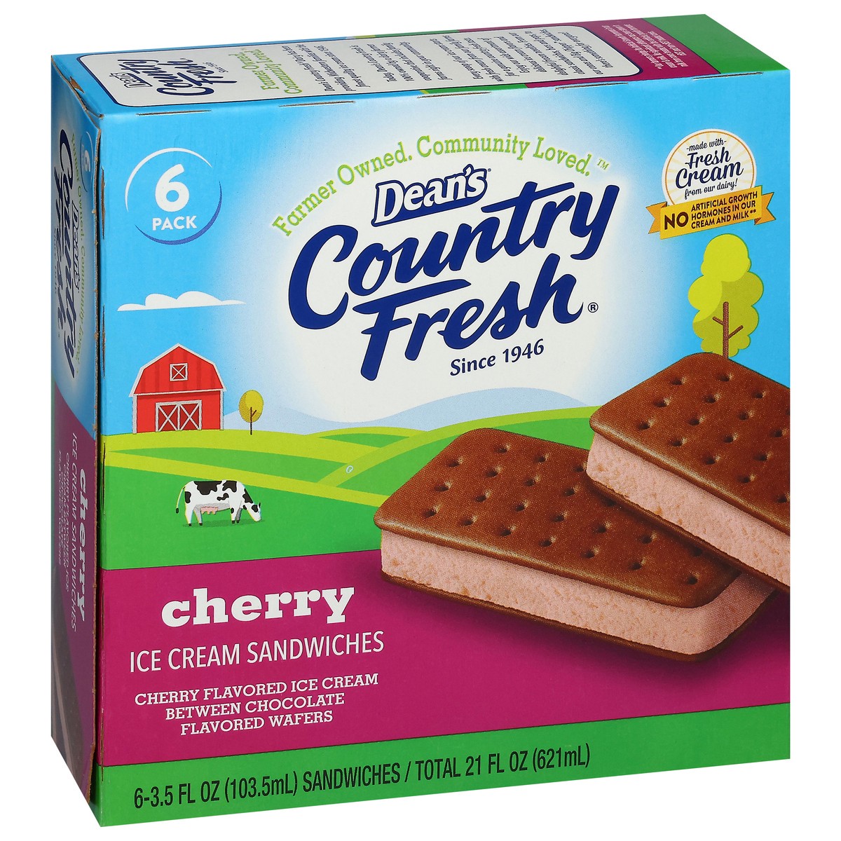 slide 2 of 4, Country Fresh Cherry Ice Cream Sandwiches 6 - 3.5 fl oz Sandwiches, 6 ct