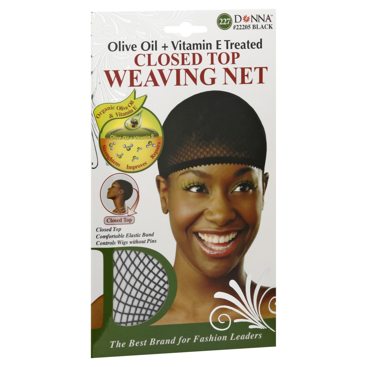 slide 9 of 9, Donna Olive Oil + Vitamin E Treated Black Closed Top Weaving Net 1 ea, 1 ct