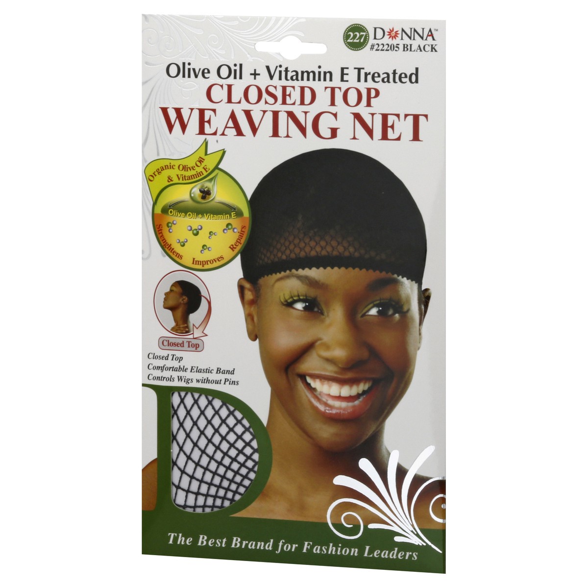 slide 2 of 9, Donna Olive Oil + Vitamin E Treated Black Closed Top Weaving Net 1 ea, 1 ct