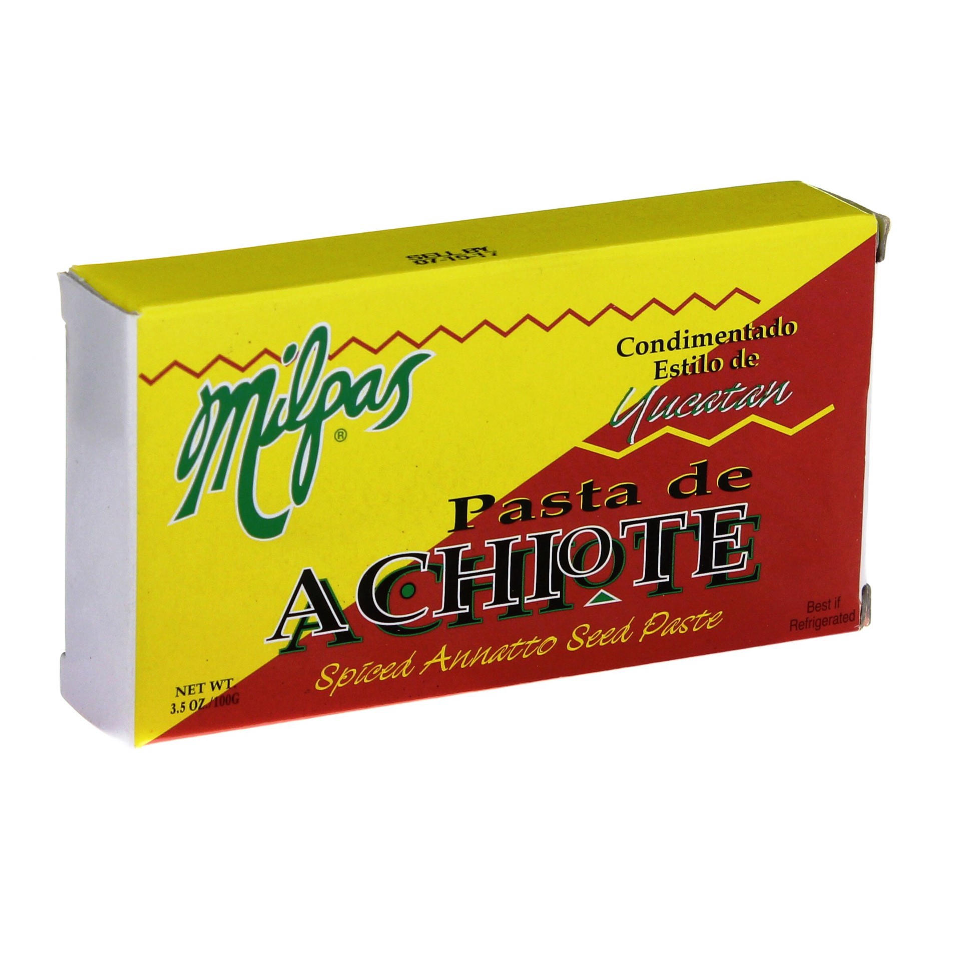 slide 1 of 1, Milpas Pasta De Achiote Spiced Annatto Seed Paste, 3.5 oz