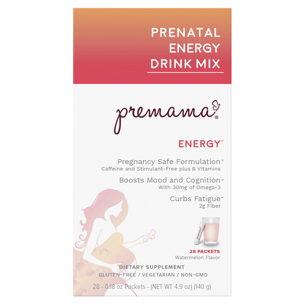 slide 1 of 2, Premama Prenatal Energy Drink Mix, Watermelon, 28 ct