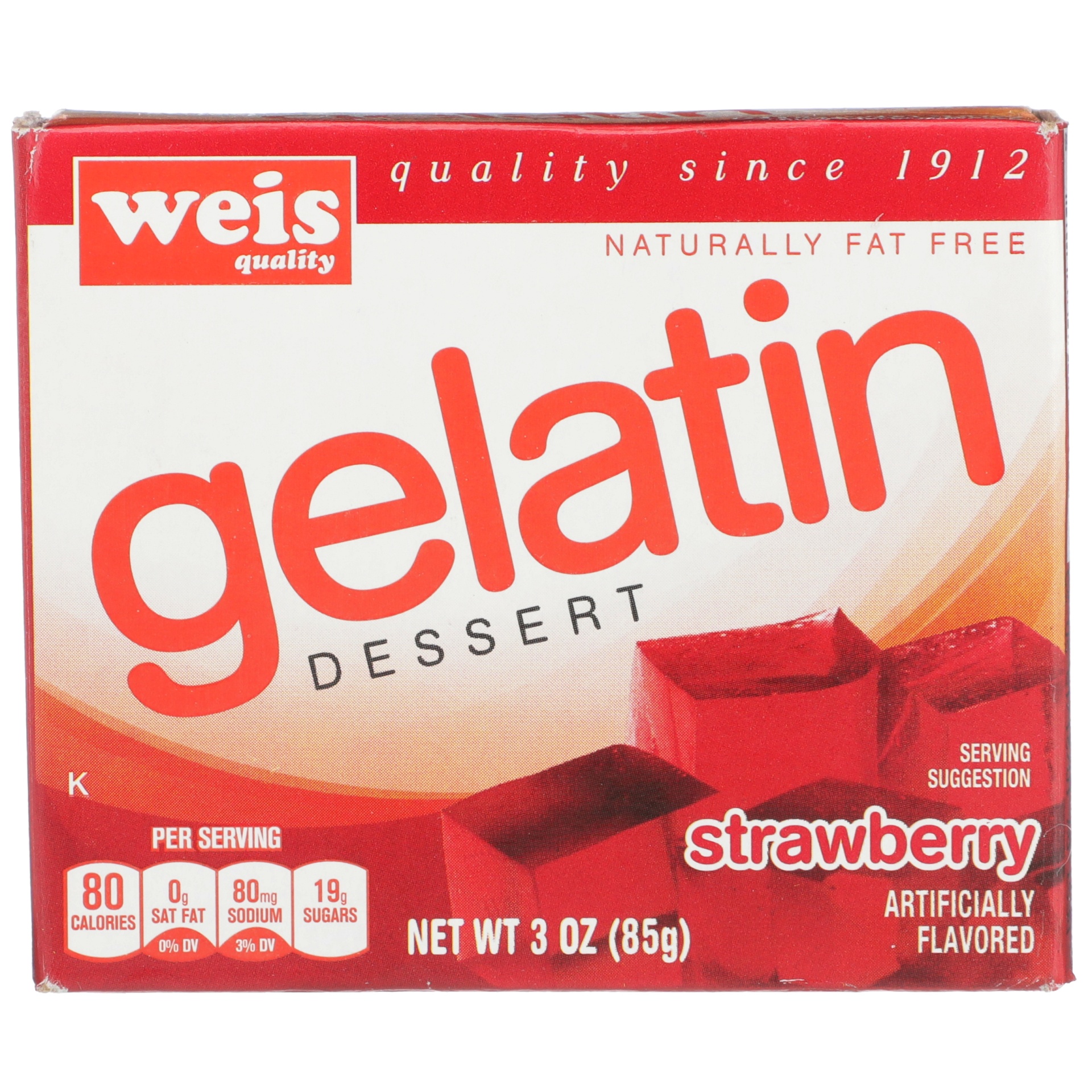 slide 1 of 6, Weis Quality Strawberry Flavored Gelatin Dessert, 3 oz