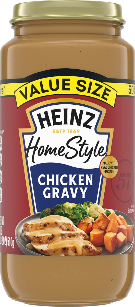 slide 5 of 9, Heinz HomeStyle Chicken Gravy Value Size, 18 oz Jar, 18 oz