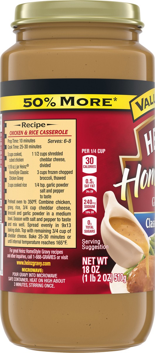 slide 6 of 9, Heinz HomeStyle Chicken Gravy Value Size, 18 oz Jar, 18 oz