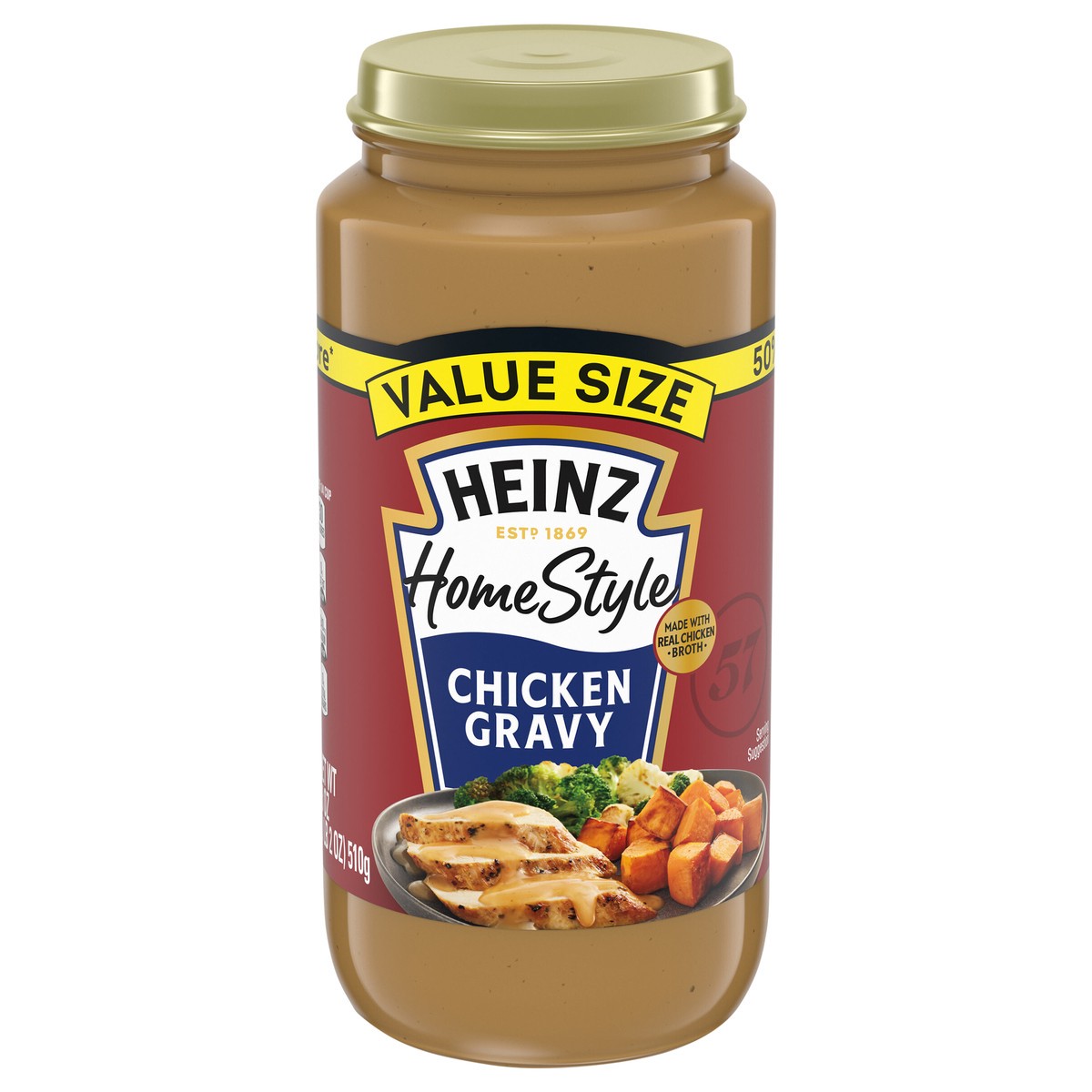 slide 1 of 9, Heinz HomeStyle Chicken Gravy Value Size, 18 oz Jar, 18 oz