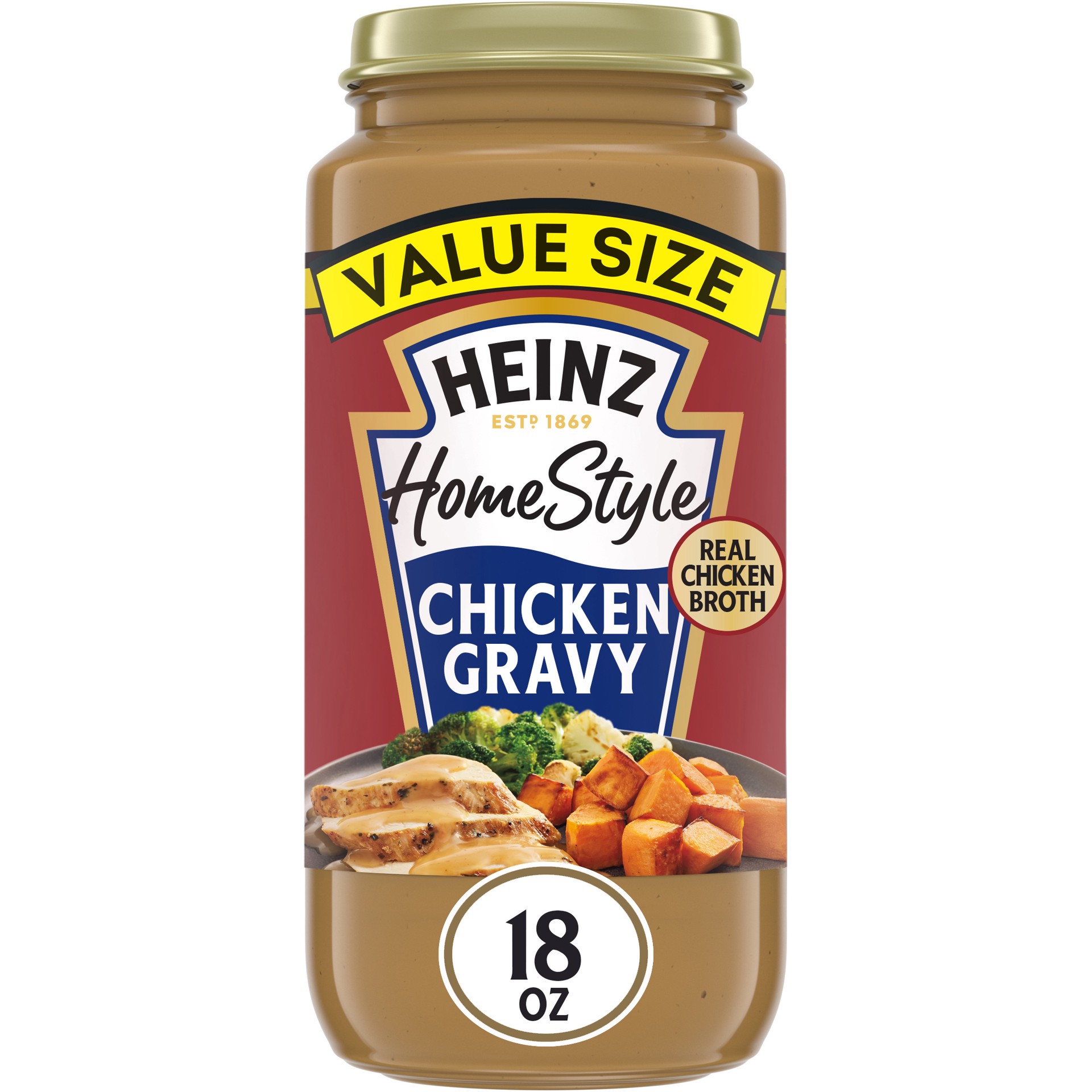 slide 1 of 9, Heinz HomeStyle Chicken Gravy Value Size, 18 oz Jar, 18 oz