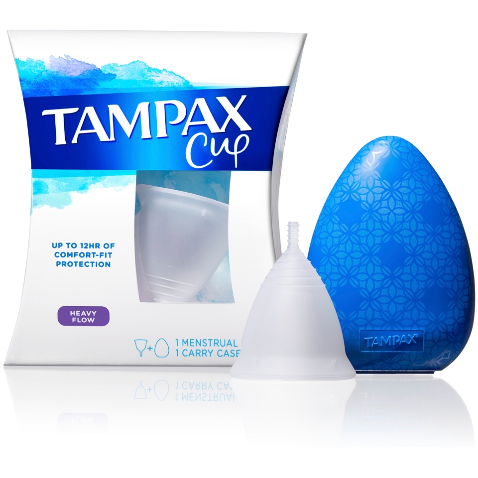slide 1 of 1, Tampax Cup Heavy Flow Up To 12hr of Comfortfit Protection, 1 ct