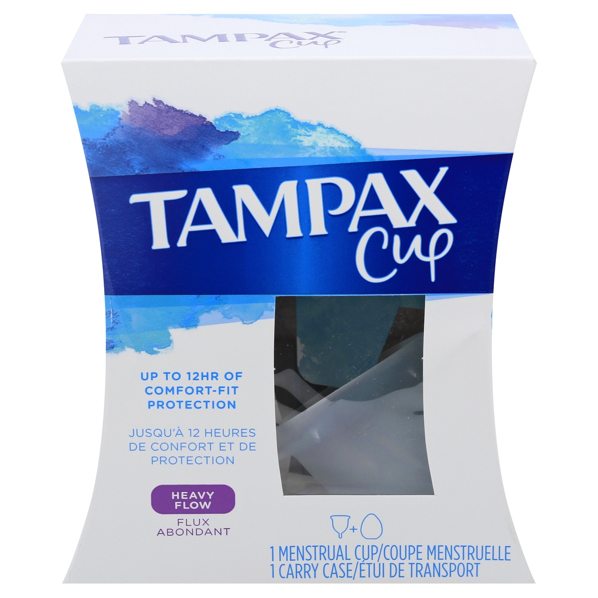 slide 1 of 2, Tampax Cup Heavy Flow Up To 12hr of Comfortfit Protection, 1 ct