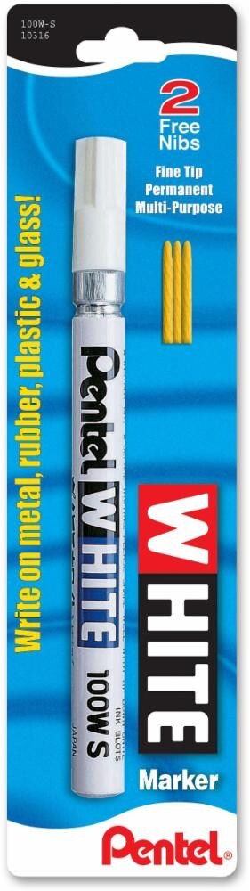 slide 1 of 1, Pentel Fine Tip Permanent Marker - White, 1 ct