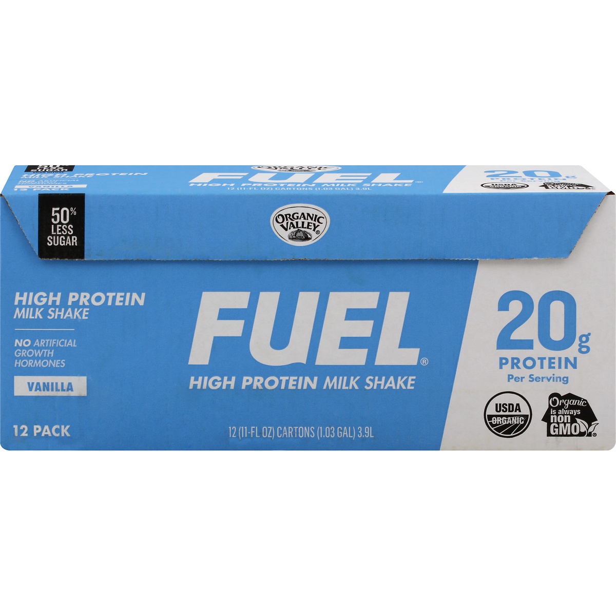 slide 1 of 1, Organic Valley Fuel Vanilla High Protein Milk Shake, 11 fl oz; 12 ct