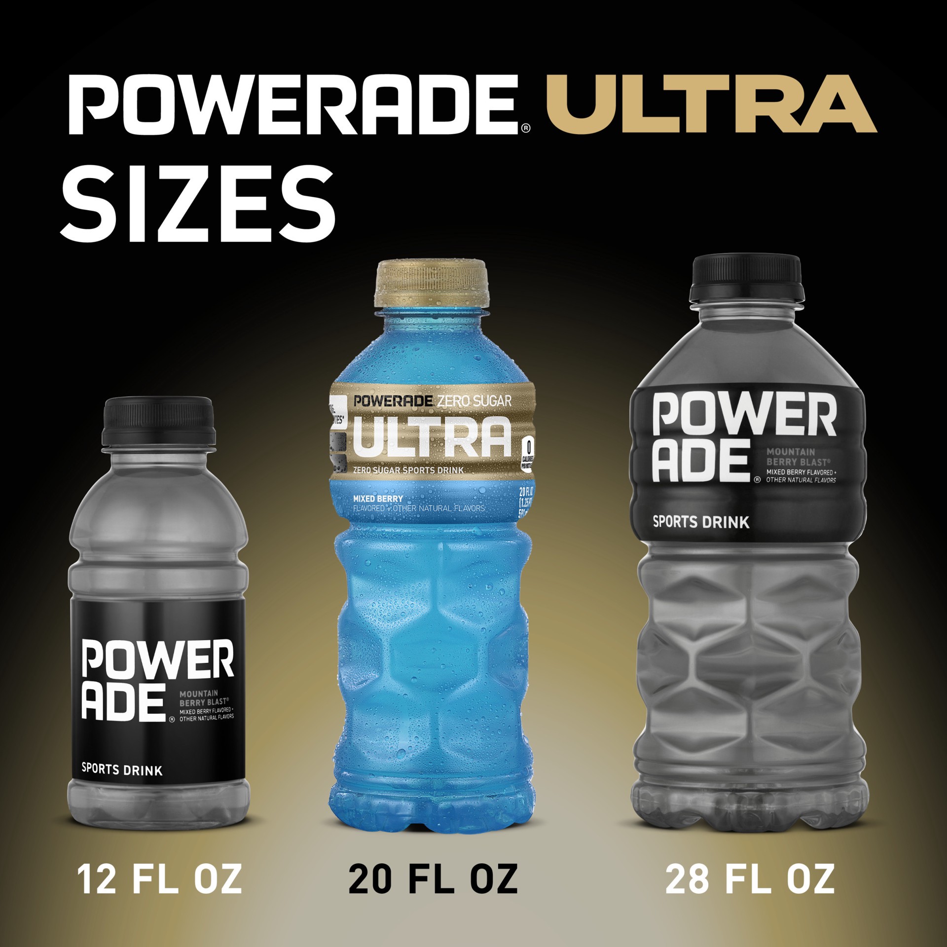 slide 12 of 14, POWERADE Ultra Mixed Berry Sports Drink Bottle, 20 fl oz