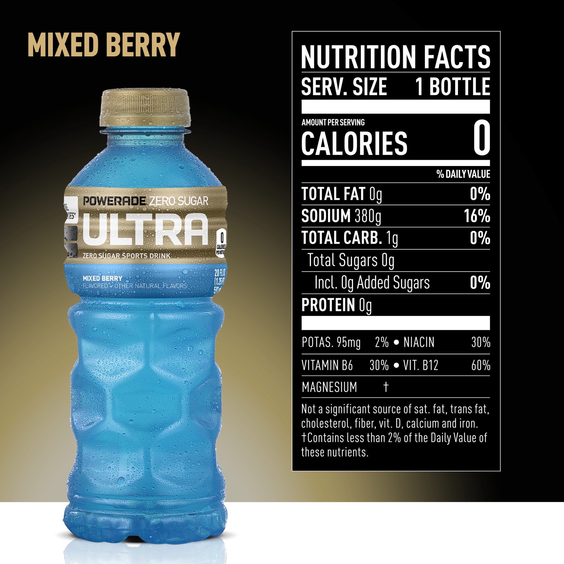 slide 9 of 14, POWERADE Ultra Mixed Berry Sports Drink Bottle, 20 fl oz