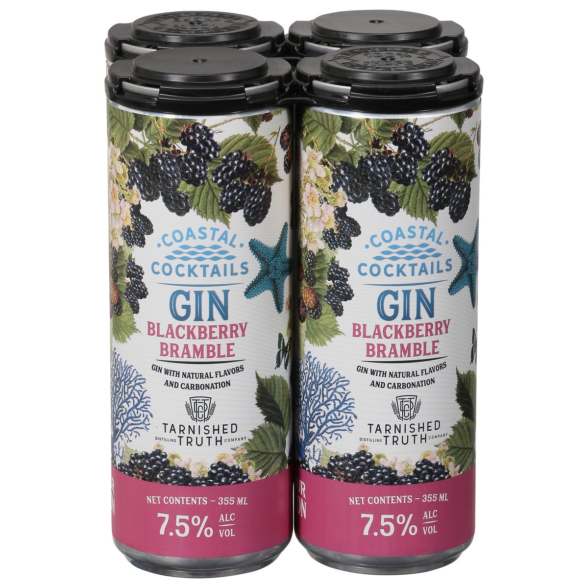 slide 9 of 11, Coastal Cocktails Blackberry Bramble Gin 4 - 355 ml Cans, 4 ct