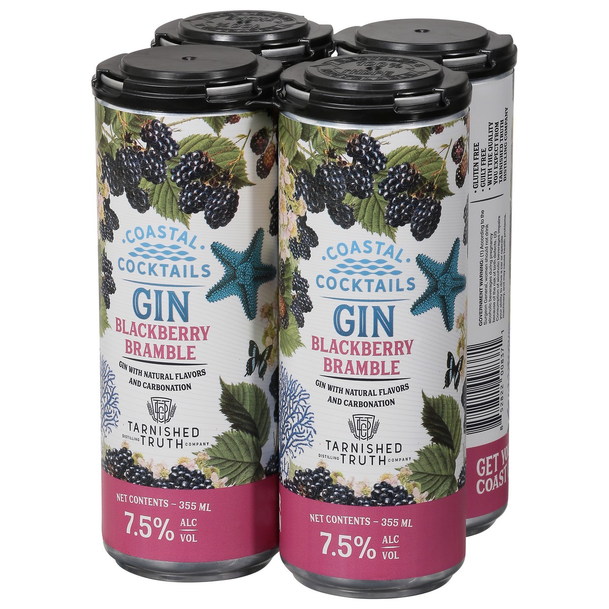 slide 3 of 11, Coastal Cocktails Blackberry Bramble Gin 4 - 355 ml Cans, 4 ct