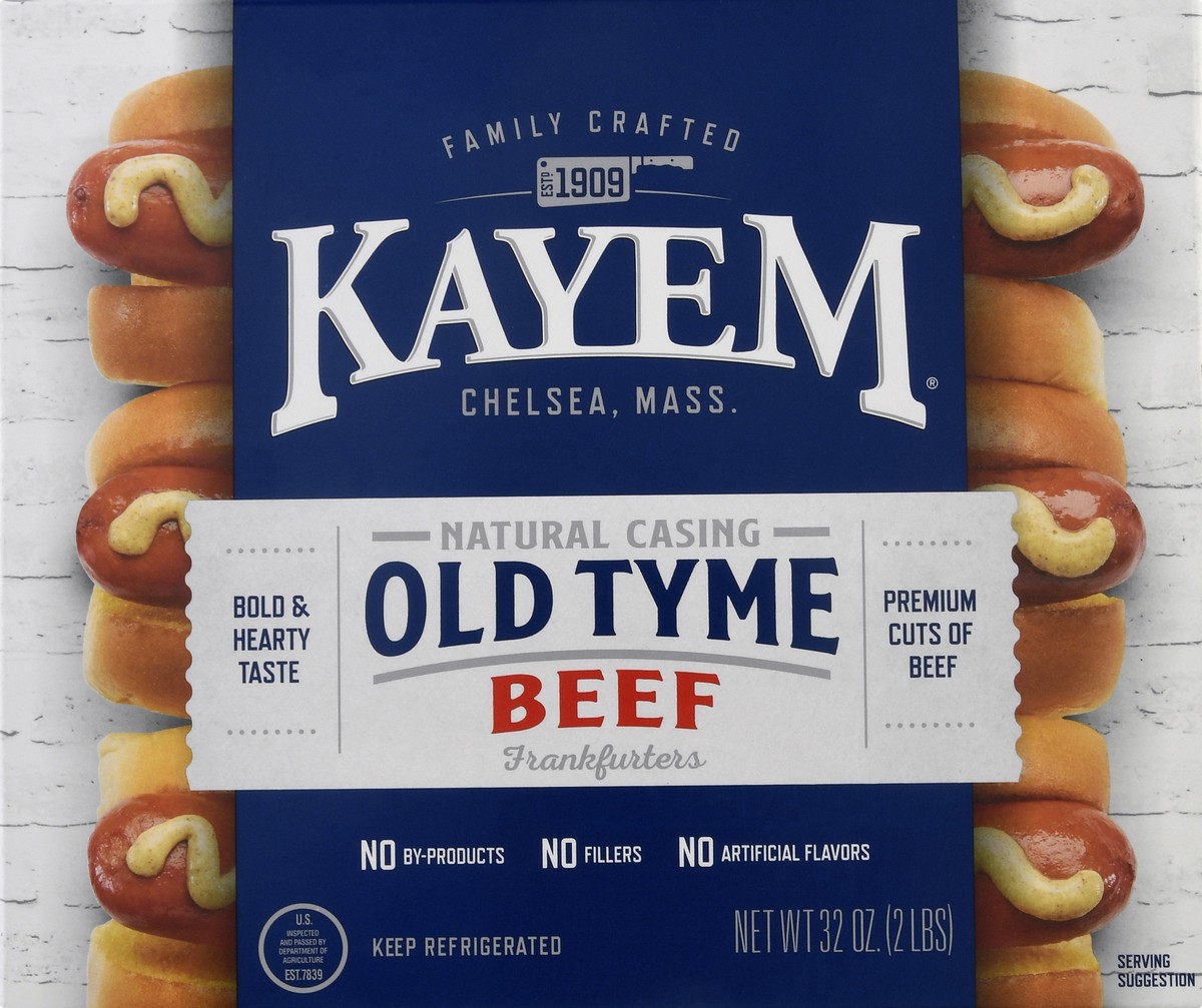 slide 1 of 13, Kayem Old Tyme Natural Casing Beef Frankfurters 32 oz, 32 oz