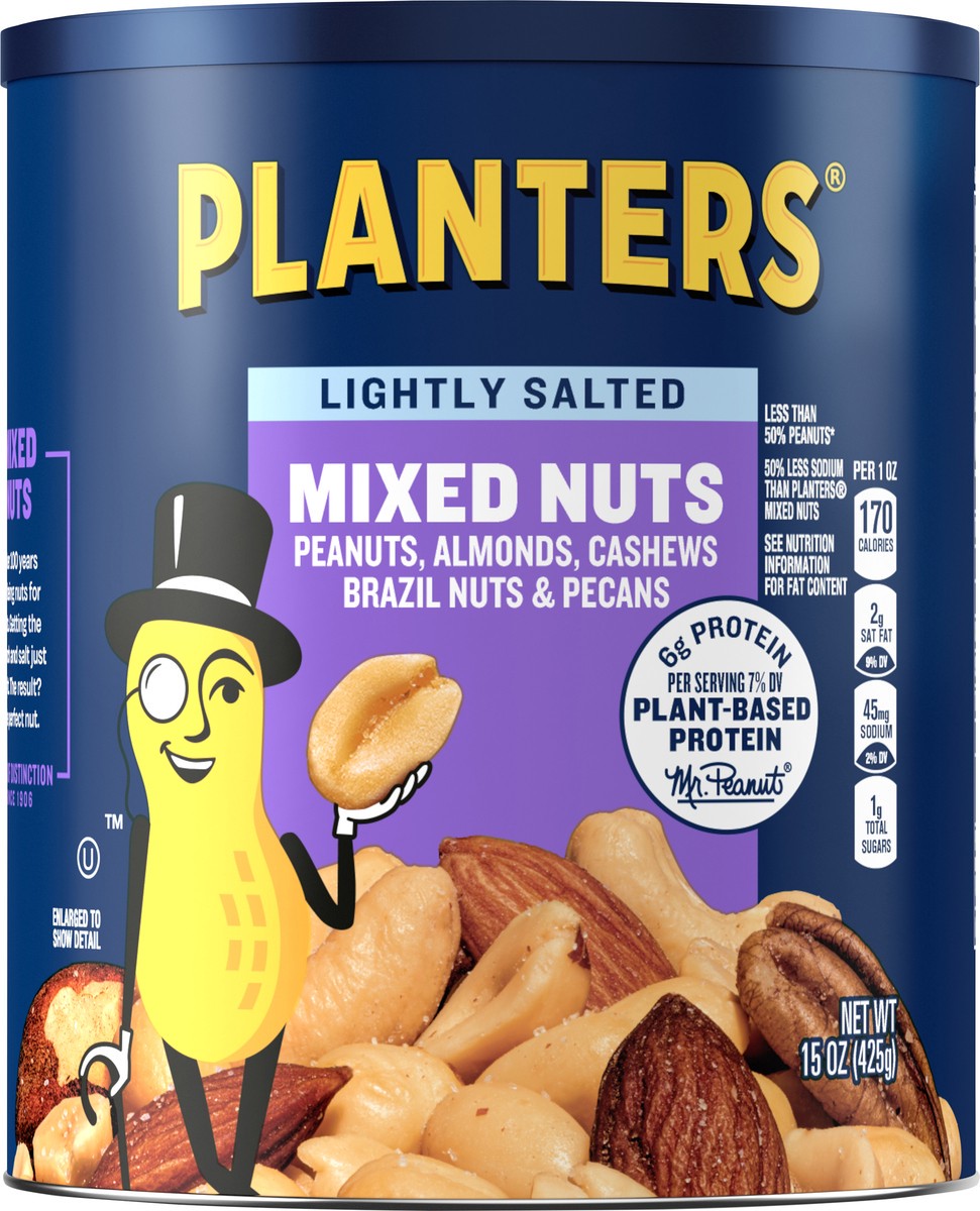 slide 1 of 14, Planters Lightly Salted Mixed Nuts 15 oz, 15 oz