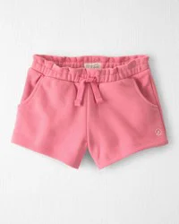 Littleplanet Toddler Girl French Terry Shorts Made with Organic Cotton Summer Pink 3T