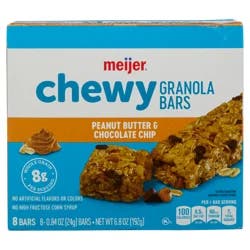 Meijer Chewy Peanut Butter & Chocolate Chip Granola Bars, 8 Count