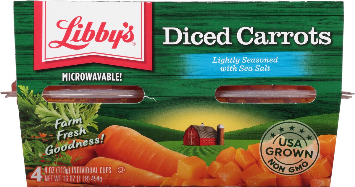 slide 6 of 9, Libby's Microwavable Diced Carrots Lightly Seasoned With Sea Salt, 4 ct; 4 oz