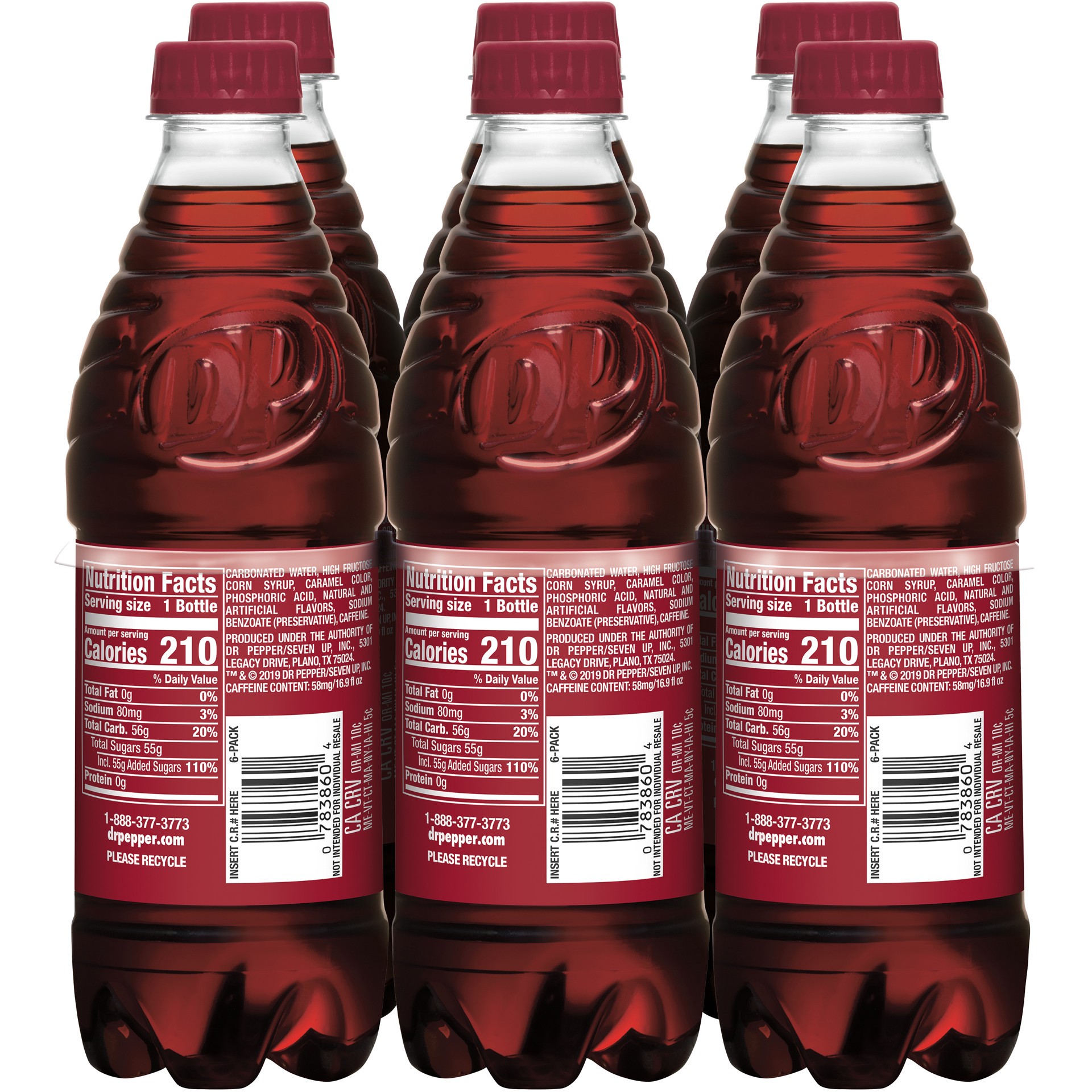 slide 3 of 5, Dr Pepper Soda Bottles - 6pk/16.9 fl oz, 6 ct; 16.9 fl oz